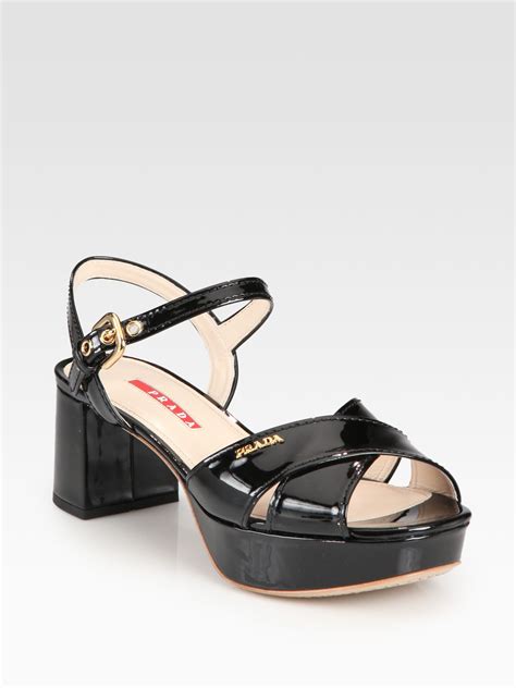 prada crisscross patent leather platform sandals|prada shoes for women.